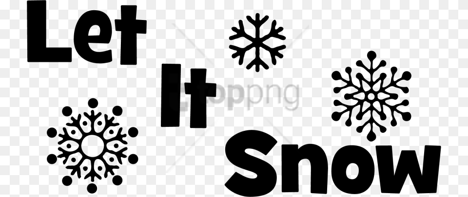 Let It Snow Snowflakes With Let It Snow Outline, Stencil, Outdoors, Nature, Graphics Png Image