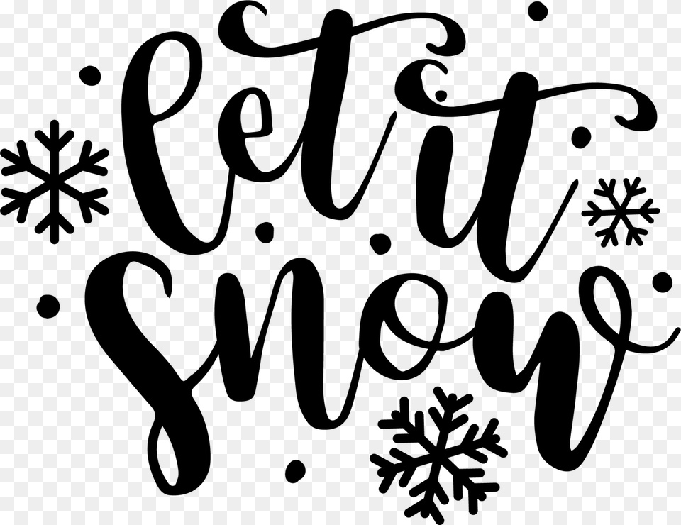 Let It Snow Stencil, Gray Png Image