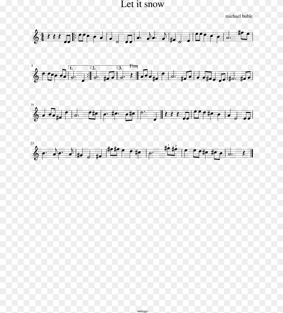 Let It Snow Trumpet Andreas Waldetoft Sheet Music, Gray Free Transparent Png