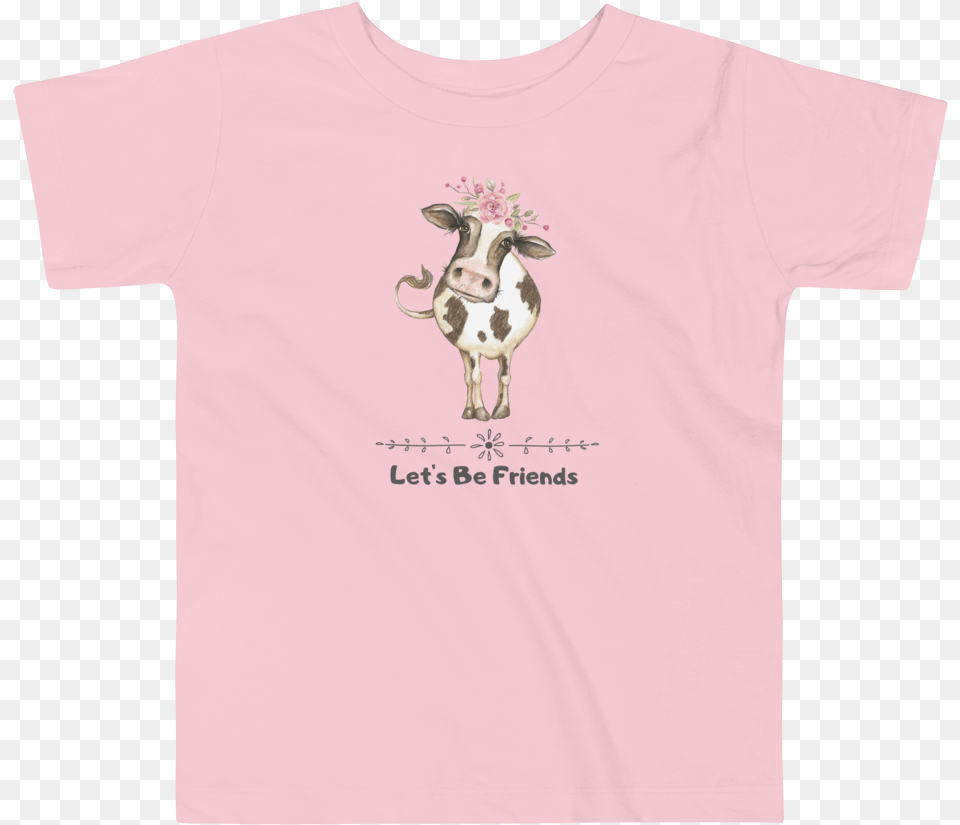 Let S Be Friends Flower Crown Giraffe, T-shirt, Clothing, Mammal, Livestock Png Image