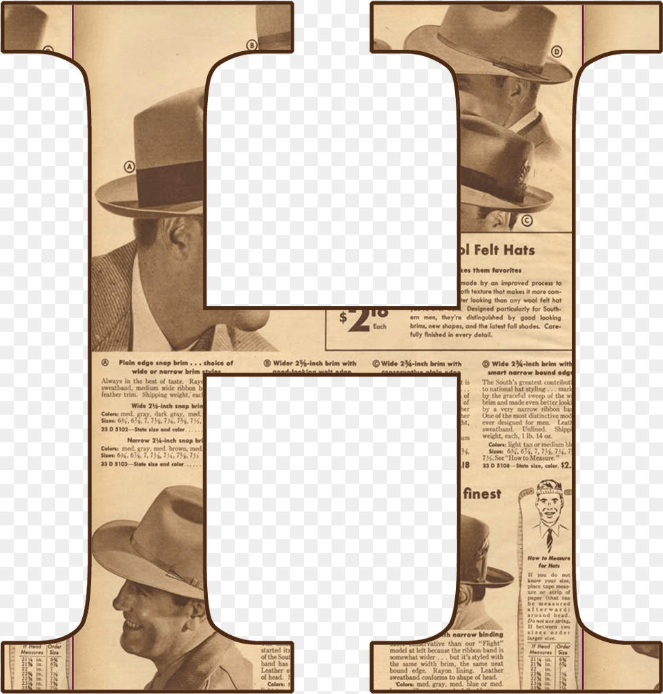 Letra I En Periodico, Hat, Art, Clothing, Collage Free Png Download