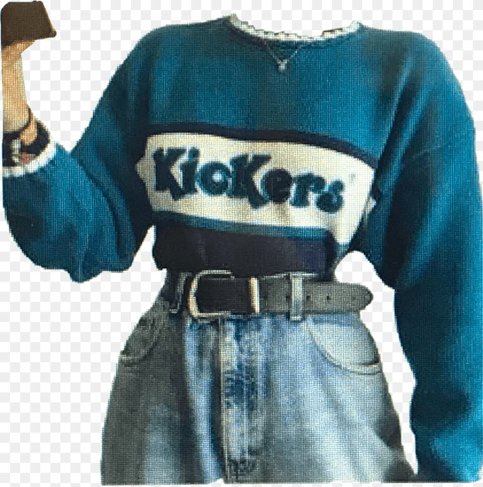 Lets Go An Kick It Tumblr Outfit Cute Cool Blu Retro Outfits Retro, Clothing, Pants, Person, Accessories Png Image