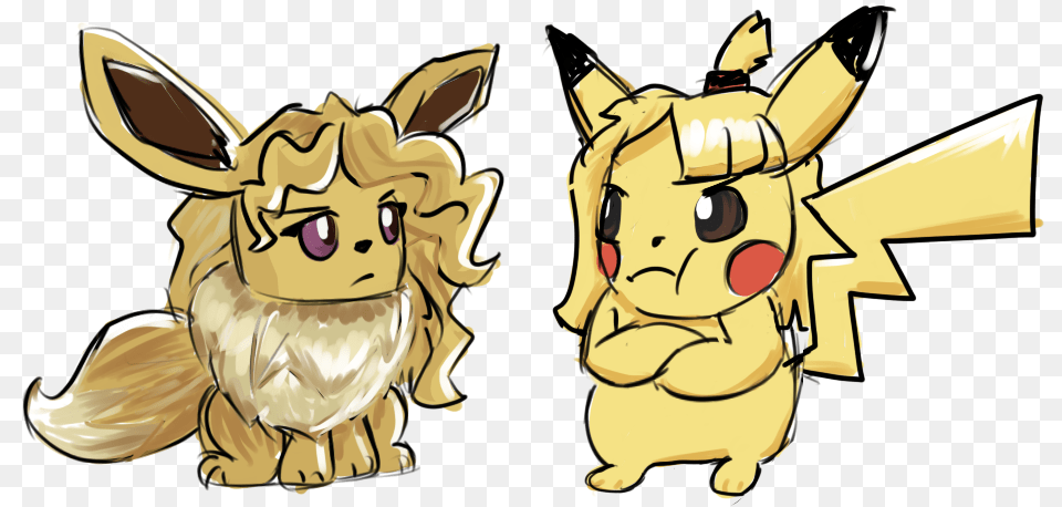 Lets Go Eevee Pikachu Reddit Eevee And Pikachu Funny, Baby, Person, Face, Head Png
