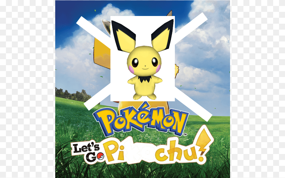 Lets Go Pichu Pokemon Let39s Go Pikachu Cover Art, Grass, Plant, Advertisement, Poster Free Png