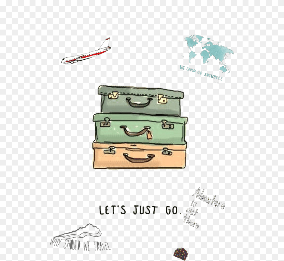 Lets Go Travel Quotes, Bag, Baggage, First Aid, Suitcase Png Image