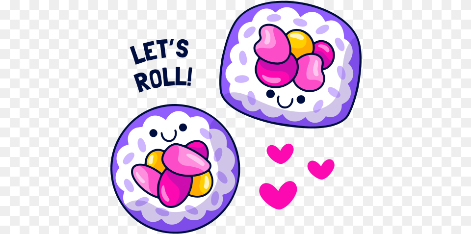 Lets Roll Stickers Miscellaneous Stickers Girly, Purple, Food, Meal, Sweets Free Transparent Png