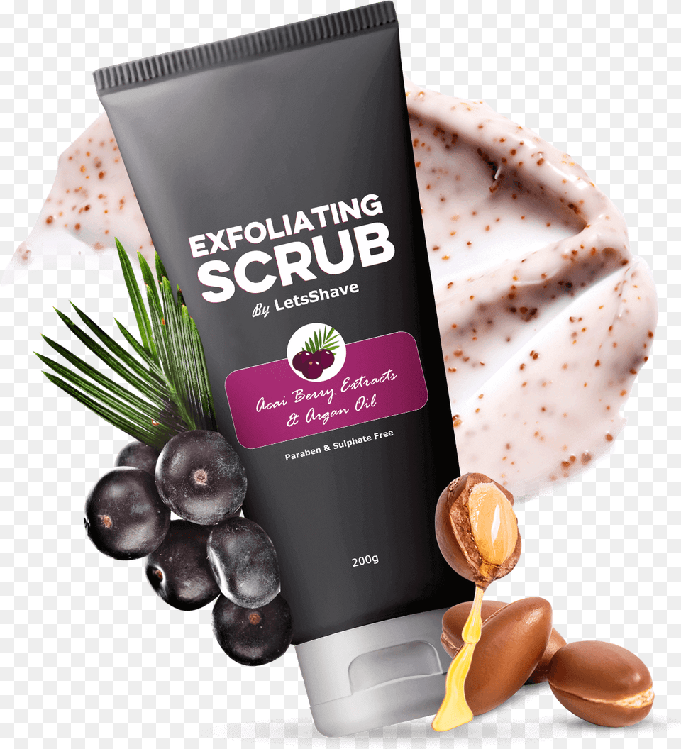 Lets Shave Blackberry And Lavender Exfoliating Scrub, Bottle, Lotion, Cutlery, Spoon Png Image