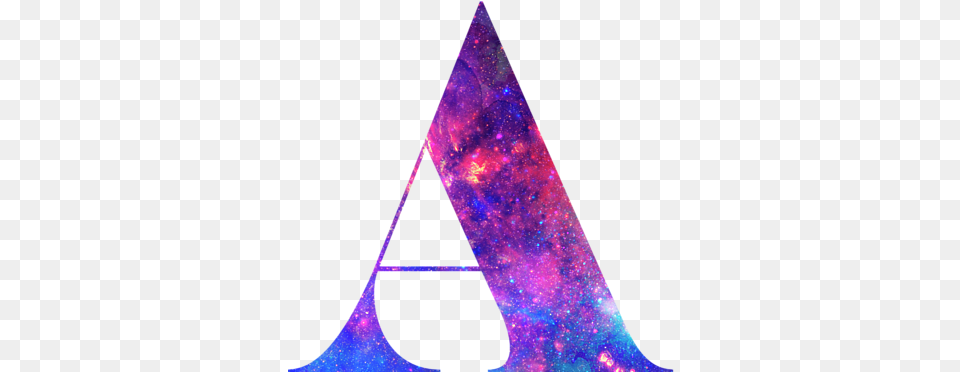 Letter A Galaxy In White Background Weekender Tote Bag Letter A Galaxy, Purple, Triangle, Nature, Night Free Png Download