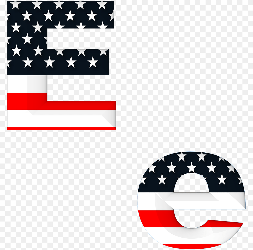 Letter Abc Alphabet Letter E American Flag, American Flag Png