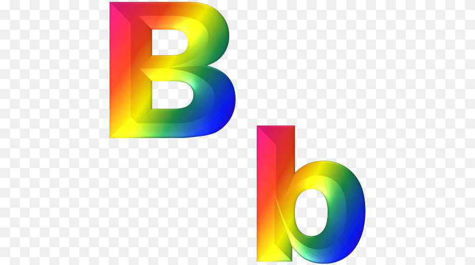 Letter B Abc 3d Alphabet Rainbow Gradient Bright 3d Alphabet, Art, Graphics, Text, Number Free Png