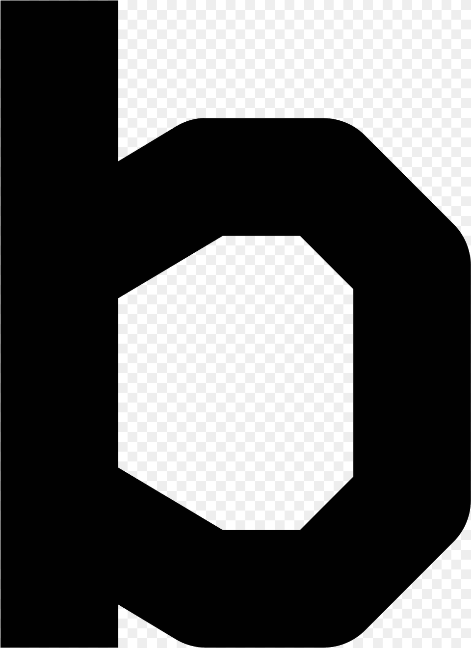 Letter B Icon Sign, Gray Png Image