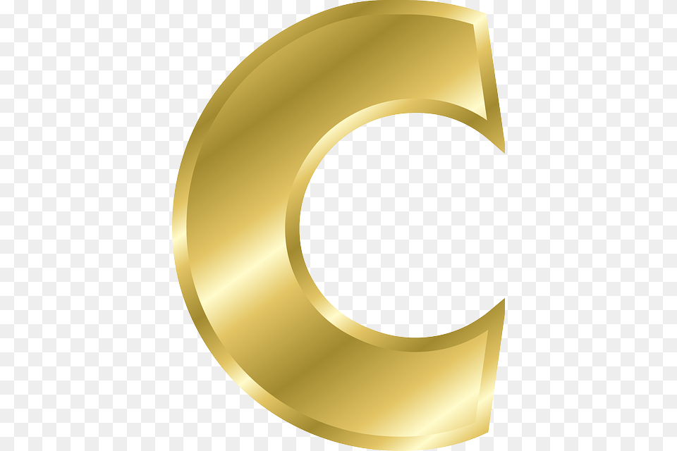 Letter C Capital Letter Alphabet Abc Gold Gold Letter C, Text, Hot Tub, Tub Png Image