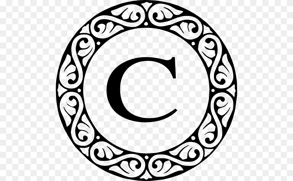 Letter C Monogram Clip Art, Number, Symbol, Text, Disk Free Png Download