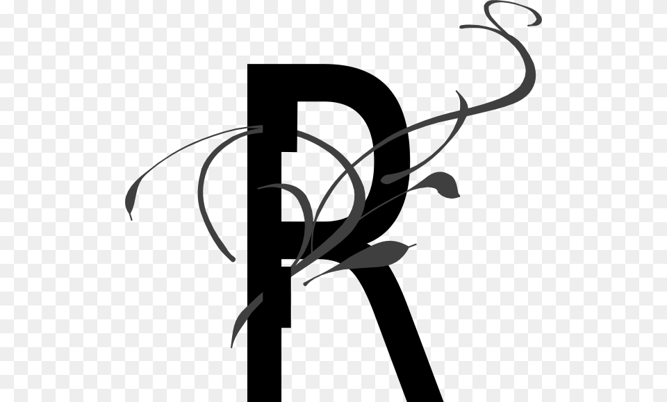 Letter Clip Art At Clker Com Vector Letter R Calligraphy, Stencil, Text, Symbol, Silhouette Png