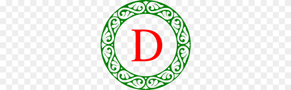 Letter D Christmas Monogram Clip Art, Green, Logo, Symbol, Disk Free Png Download