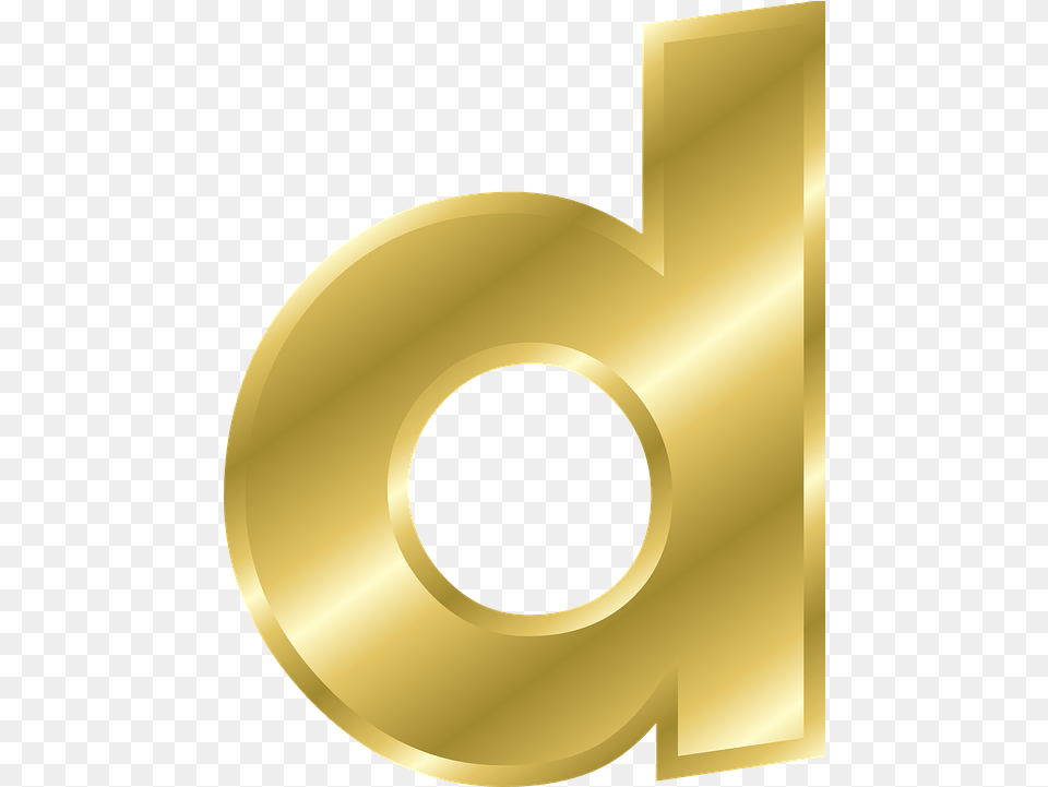 Letter D Lowercase Alphabet Abc Gold Letter D, Text, Disk, Number, Symbol Free Png Download