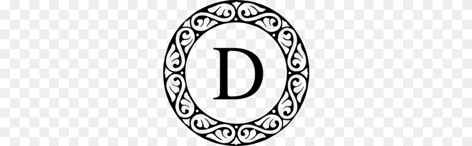 Letter D Monogram Clip Art, Gray Png