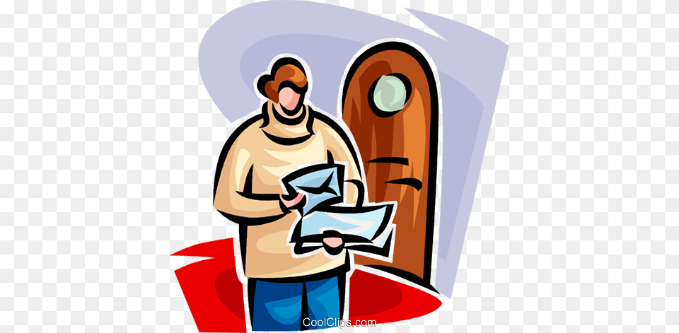 Letter Delivery Man Receiving Mail Royalty Vector Clip Art, Adult, Person, Male, Advertisement Free Png
