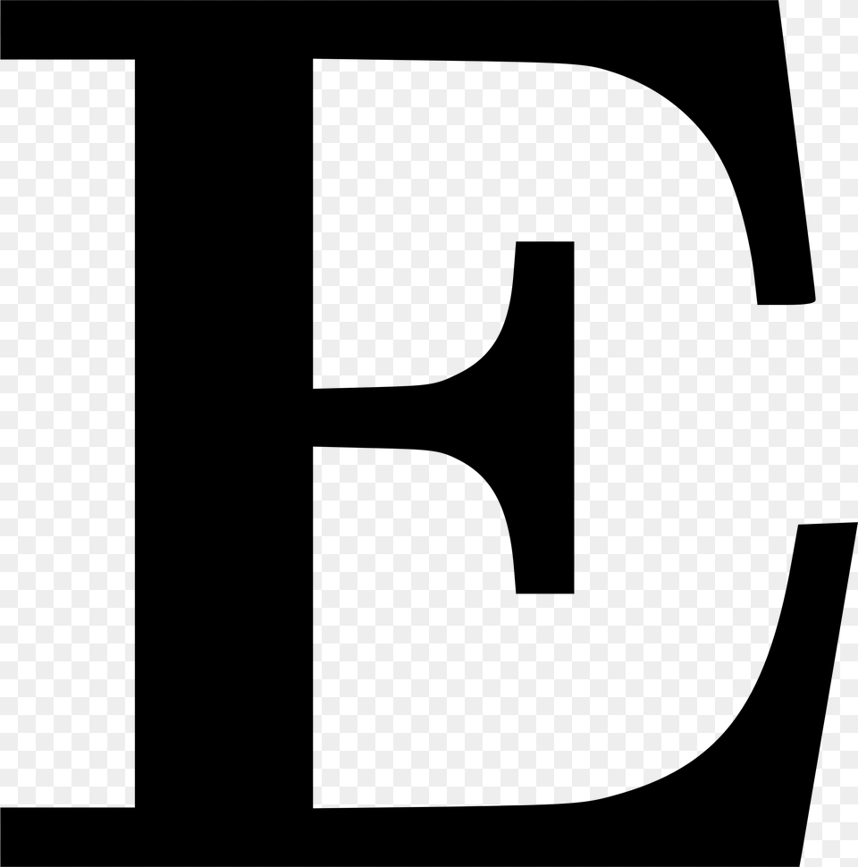 Letter E, Gray Free Png