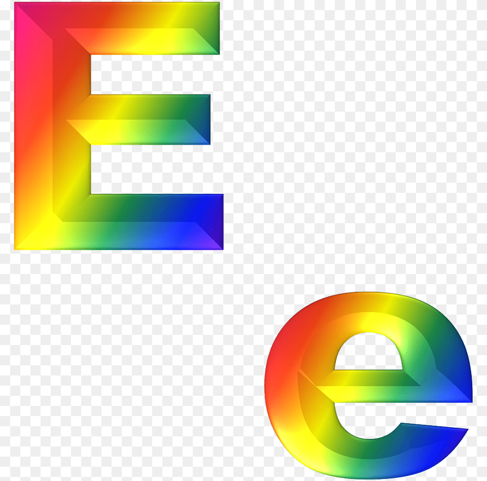 Letter E 3d Photo Letter E Rainbow, Logo, Art, Graphics, Text Free Png
