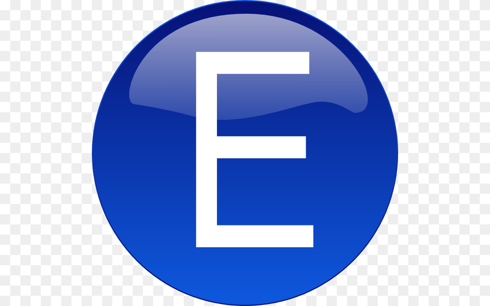 Letter E Clker Clipart, Sign, Symbol, Disk, Text Free Transparent Png