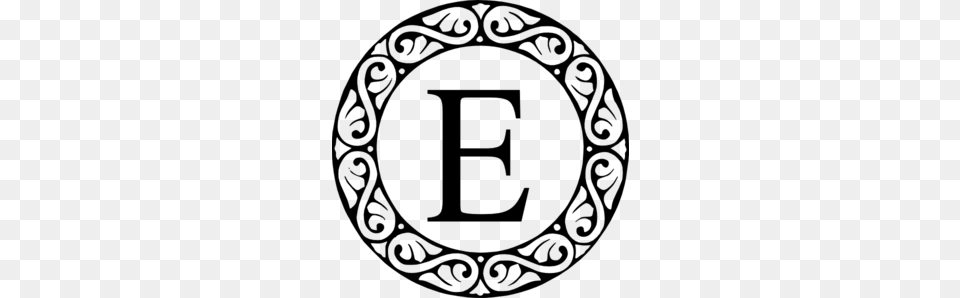 Letter E Monogram Clip Art, Gray Free Png Download