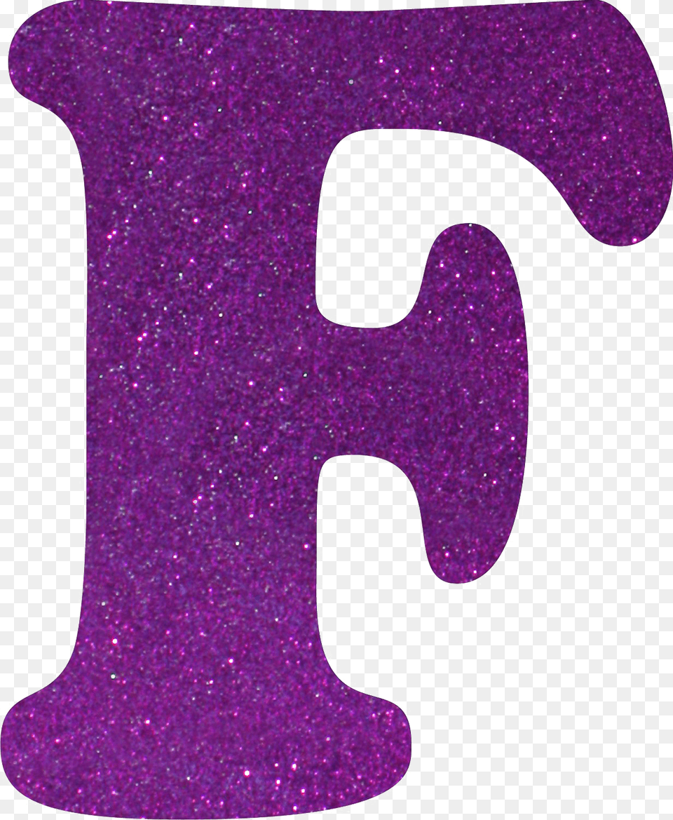 Letter F, Glitter, Purple Png