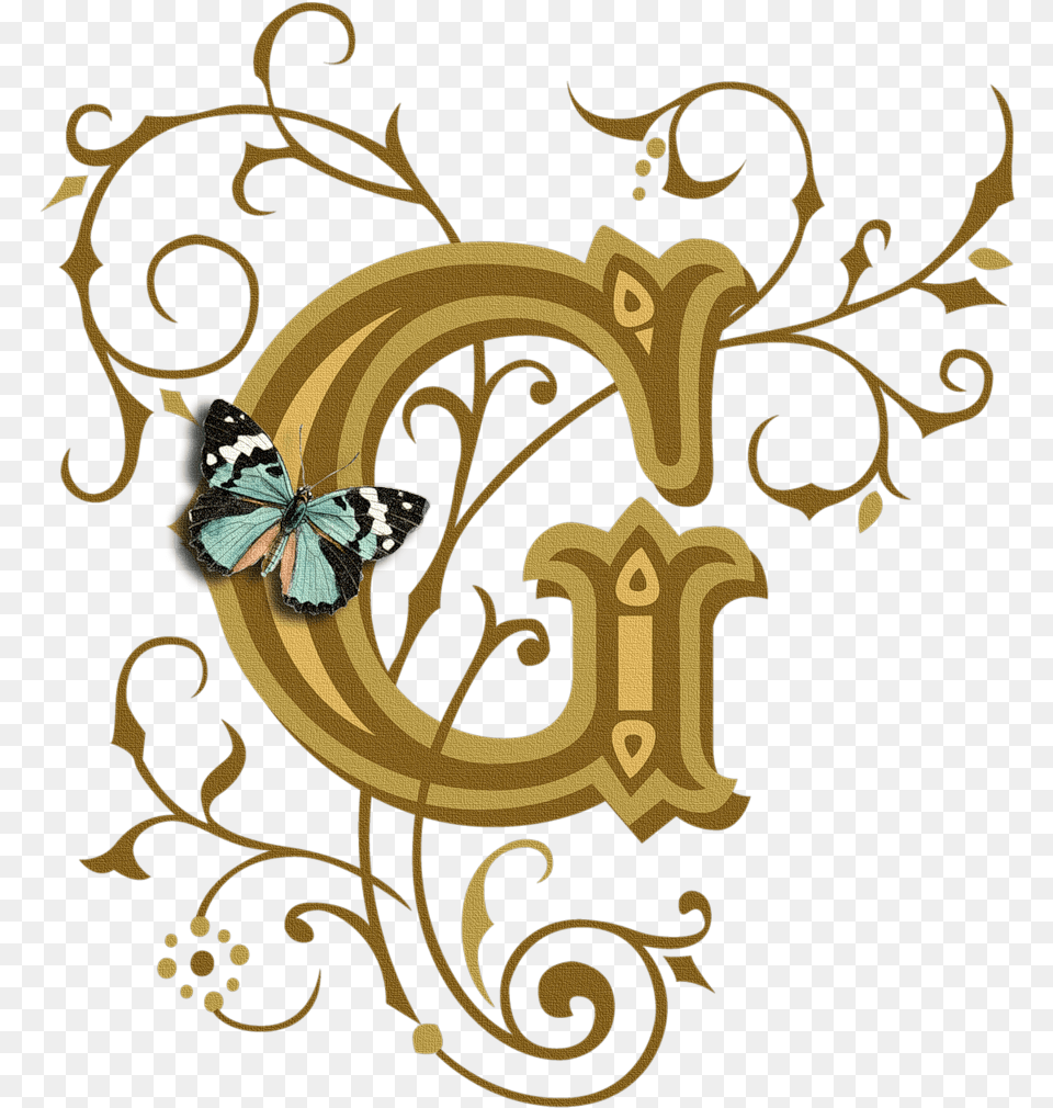 Letter G Magpie Curios Butterfly Mug Beautifully Illustrated, Art, Floral Design, Graphics, Pattern Png Image