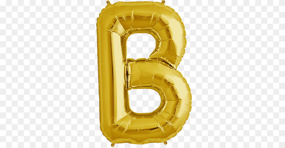 Letter Gold Foil Balloon Blue Letter B Balloon, Number, Symbol, Text Png