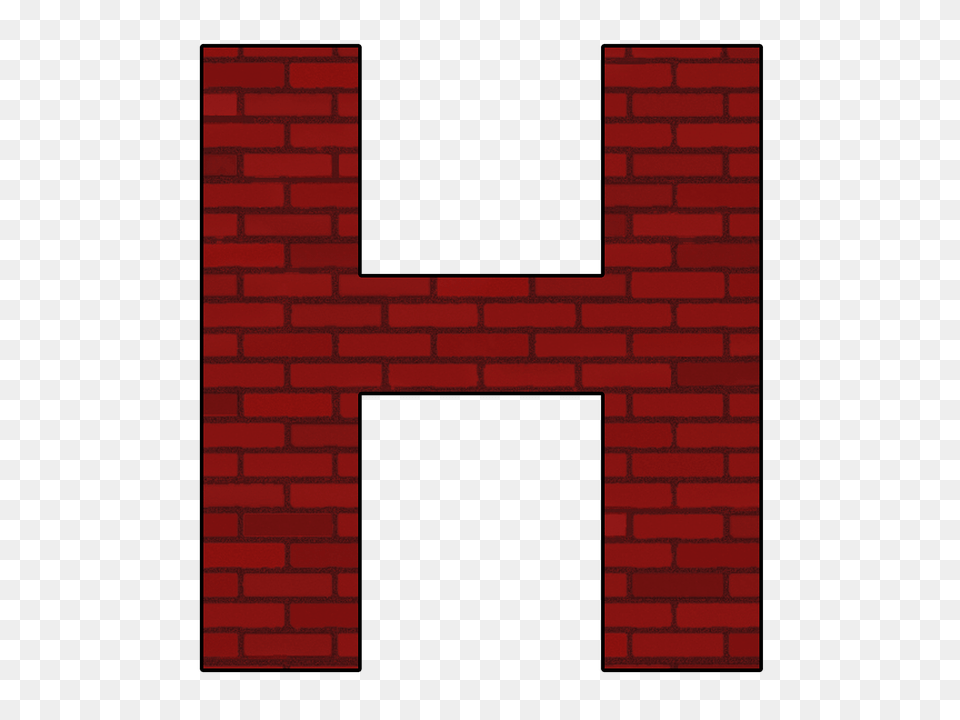 Letter H, Architecture, Brick, Building, Fireplace Png Image