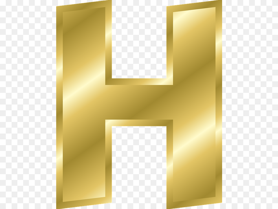 Letter H, Gold, Cross, Symbol, Text Png Image