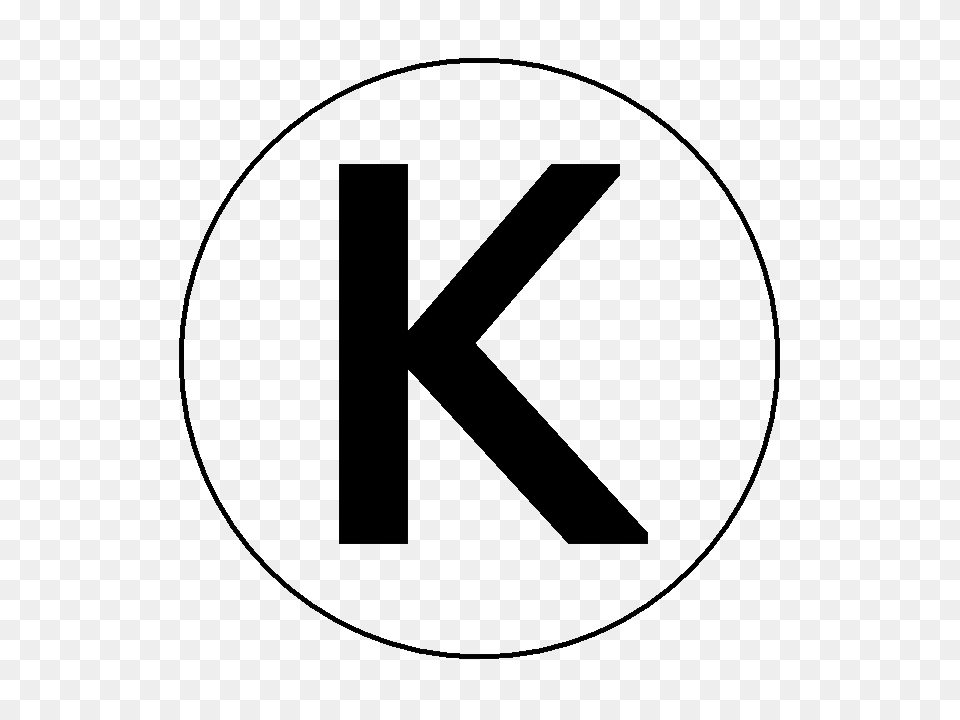 Letter K, Sign, Symbol, Text, Disk Png Image