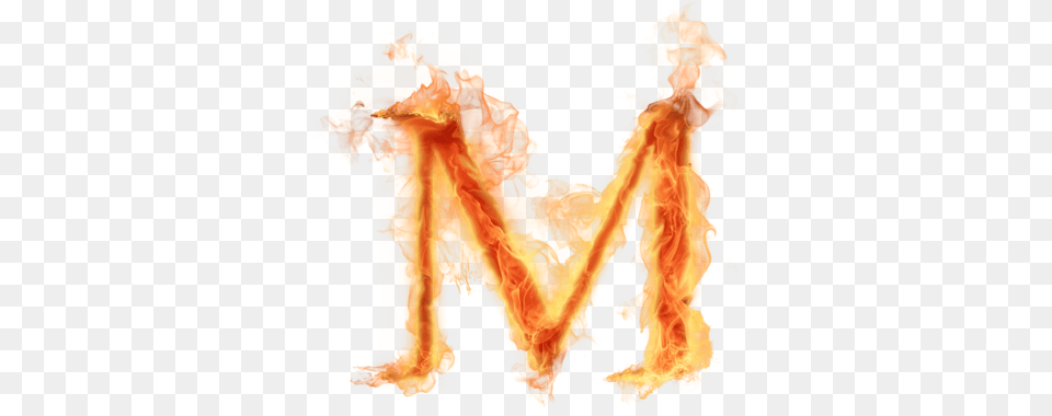 Letter M, Fire, Flame, Person Png