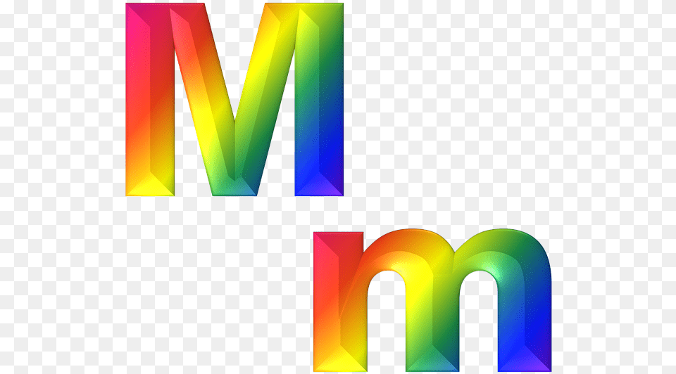 Letter M 3d Abc Alphabet Rainbow Gradient Bright Clipart Letters M, Art, Graphics, Lighting, Logo Png Image