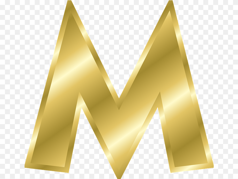 Letter M Capital M In Gold Letters, Lighting, Blackboard Free Png