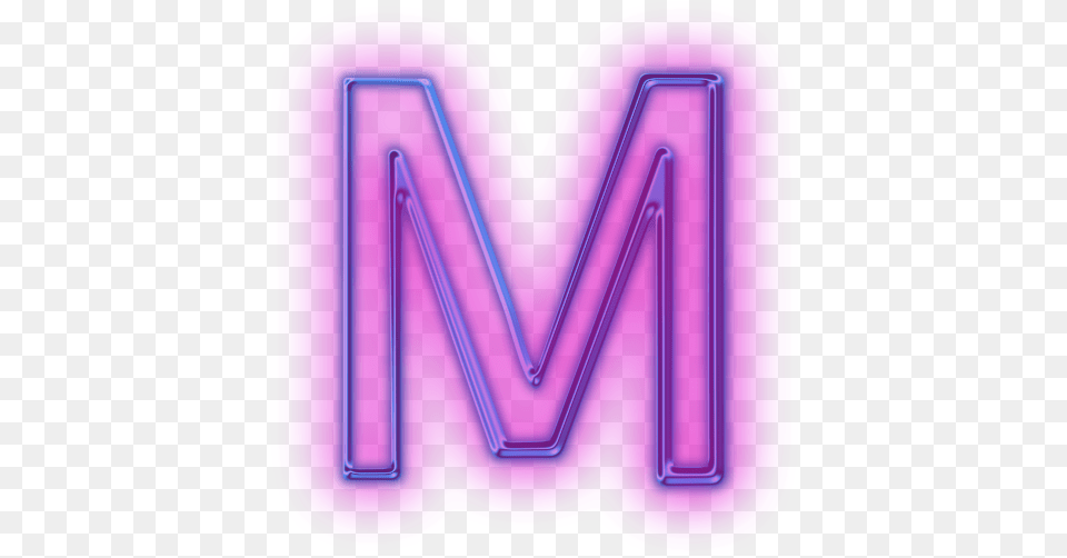 Letter M Neon Letter M, Light, Purple Png