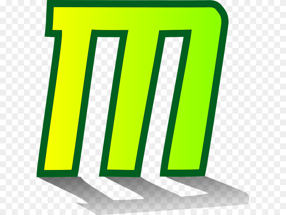 Letter M Shadow Alphabet Logo Icon M Harfi Logo, Green, Text, Number, Symbol Png