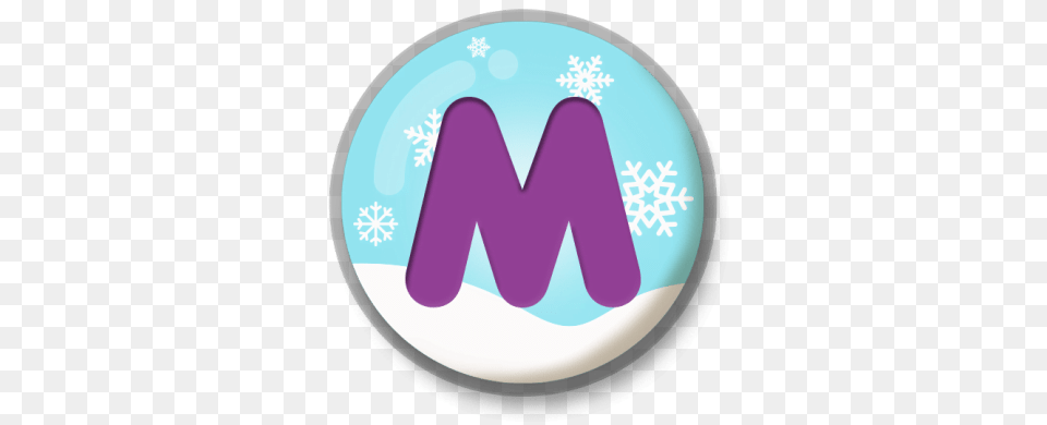 Letter M Snowy Roundlet, Logo, Outdoors, Nature, Sticker Free Transparent Png