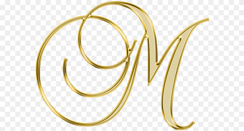 Letter M Transparent Image Gold Letter M, Text, Smoke Pipe, Handwriting Free Png Download