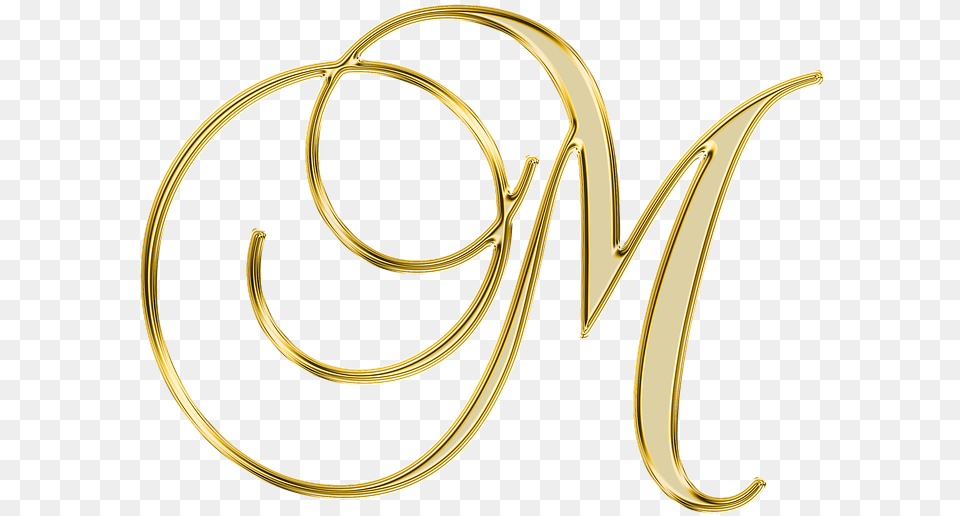 Letter M Transparent Image Letter M Gold, Text, Smoke Pipe, Handwriting Free Png