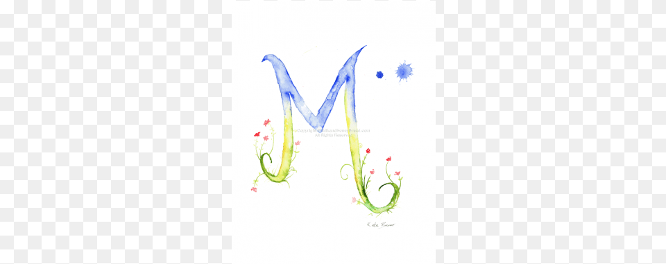 Letter M Watercolor Flower, Art, Floral Design, Graphics, Pattern Free Png