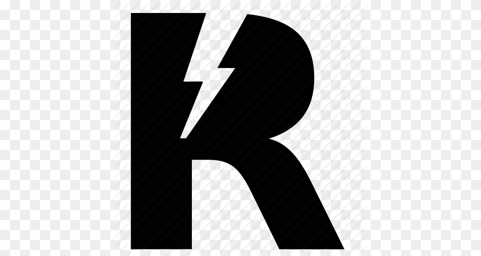 Letter Music R Rock Shock Icon, Silhouette Free Png Download