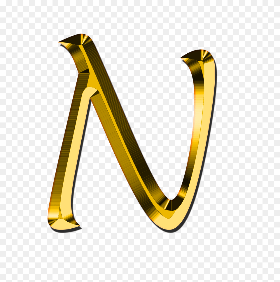 Letter N, Text, Gold, Symbol, Number Free Png Download