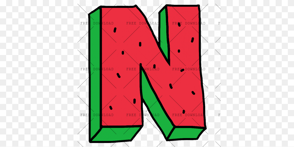 Letter N Cc Image With Transparent Watermelon Letter N, Text, Number, Symbol, Dynamite Png