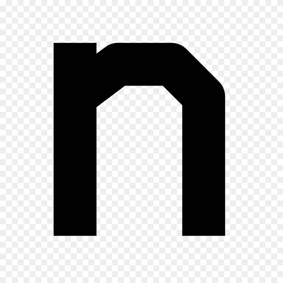 Letter N Icon, Gray Png