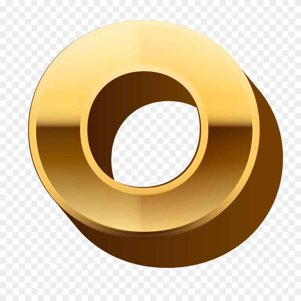 Letter O, Gold, Disk Free Png