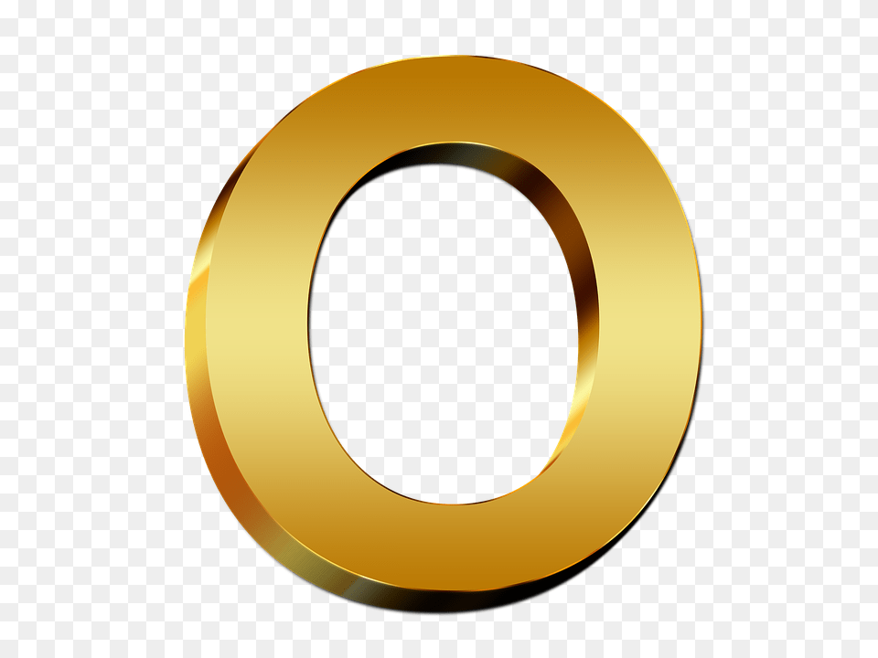 Letter O, Gold, Text, Disk Png Image