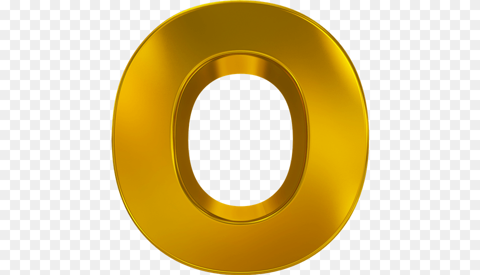 Letter O, Gold, Disk, Text Png