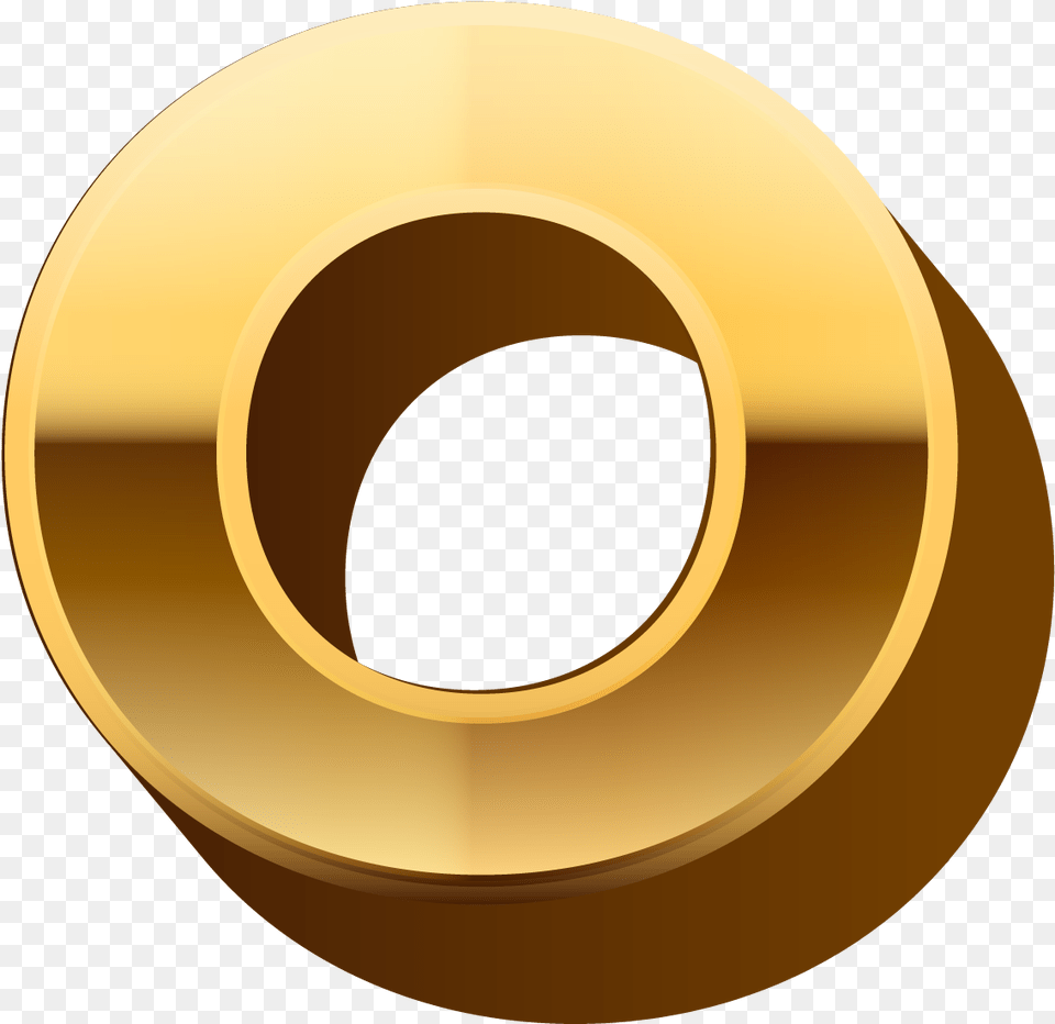Letter O Circle, Gold, Disk Png