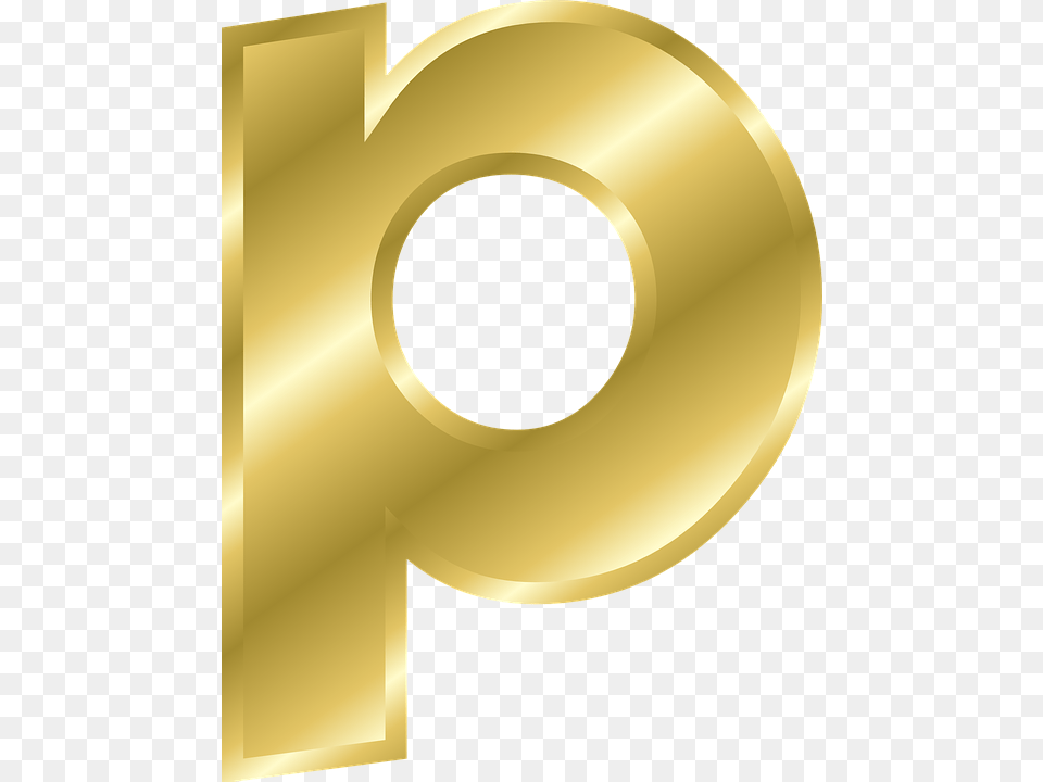Letter P, Gold, Disk, Text Free Transparent Png